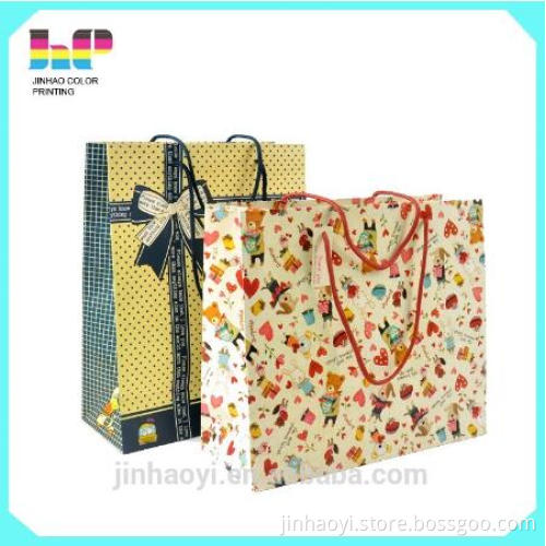 2016 fancy luxury printed recycled shopping carry bag,paper bag printing,carrier bag with handle